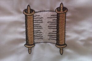 scroll stole symbol embroidered