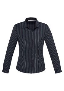 Reno Stripe Cotton-Rich Shirt - Ladies Long Sleeve