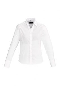 Ladies Hudson Long Sleeve Shirt White