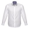 Mens Herne Bay Long Sleeve Shirt White/Turkish Blue