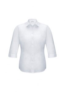 Ladies Euro 3/4 Sleeve Shirt White