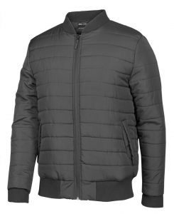 Puffer Bomber Jacket Charcoal