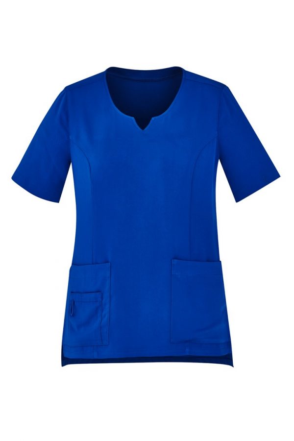 Women's Tailored Fit Round Neck Scrub Top Electric Blue