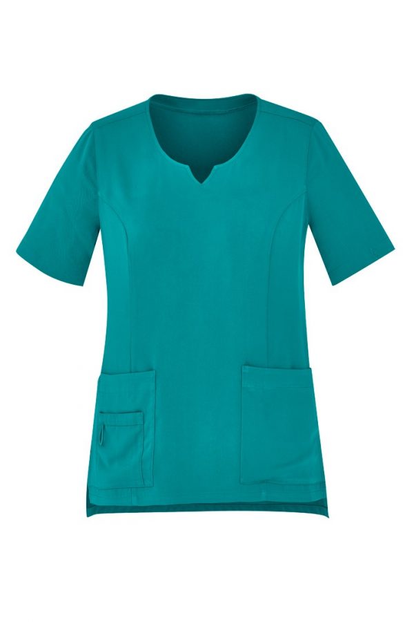 Women's Tailored Fit Round Neck Scrub Top Teal